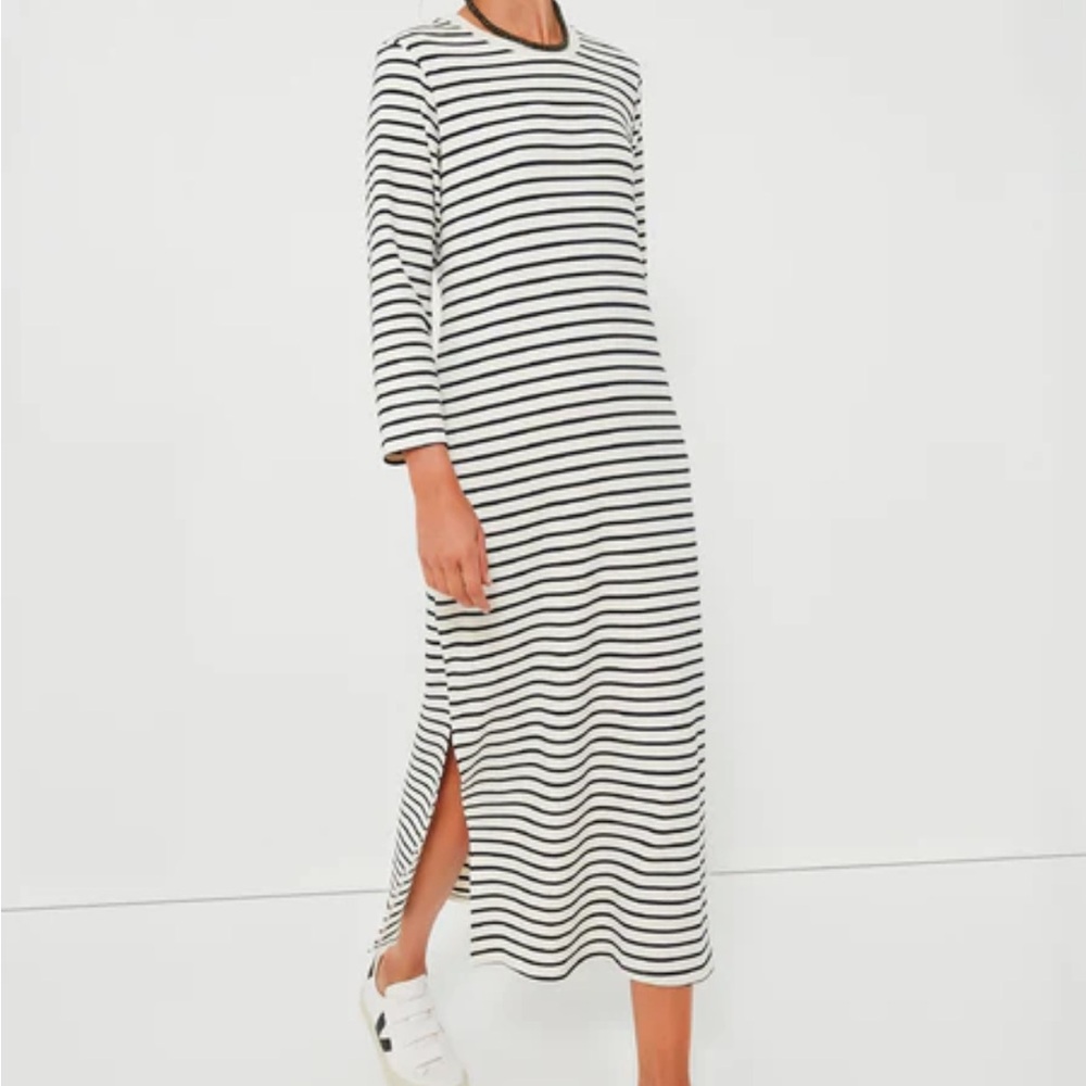 Tuckernuck Black and White Striped Midi Dress